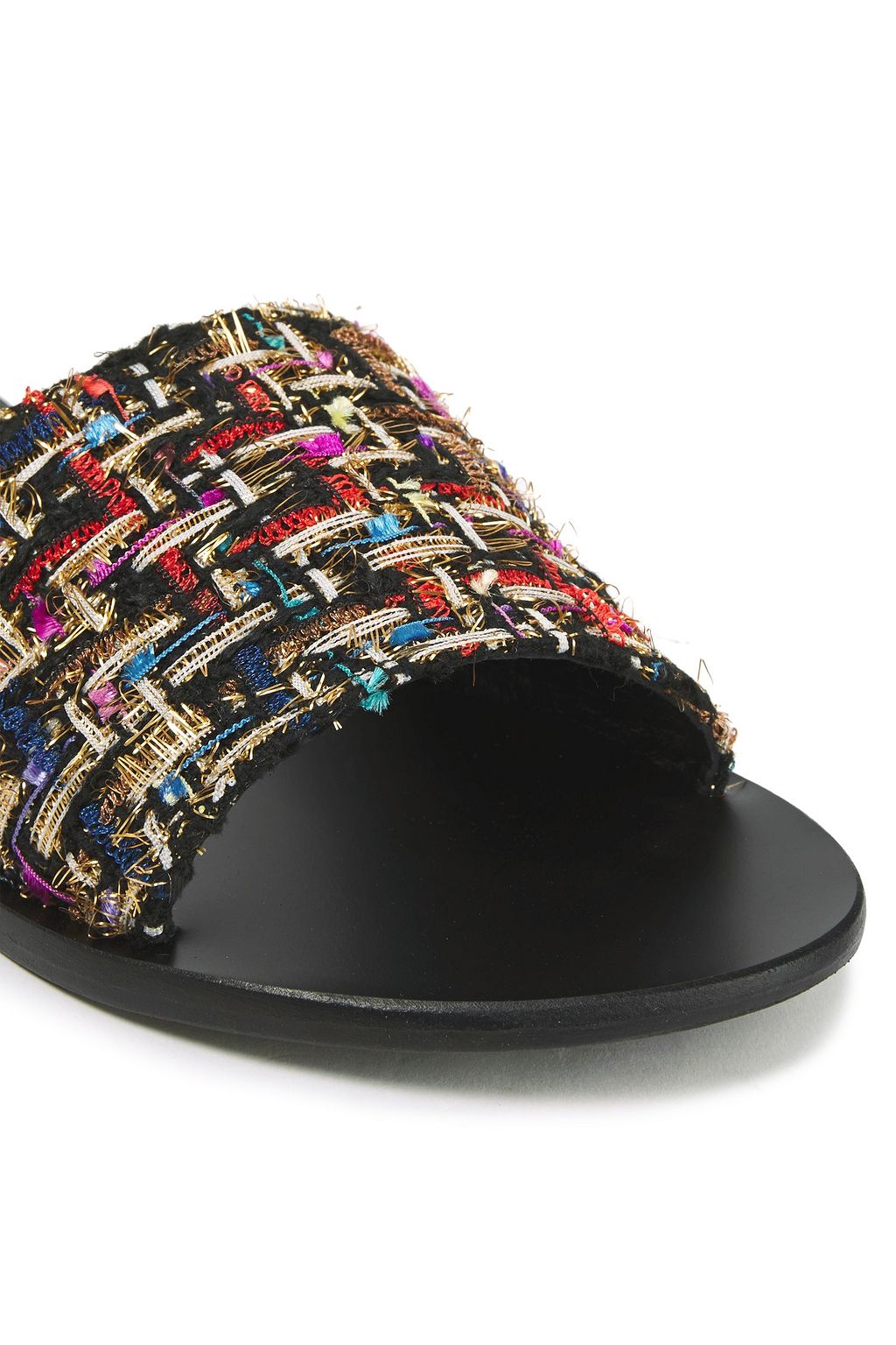 ANCIENT GREEK SANDALS Taygete metallic tweed slides