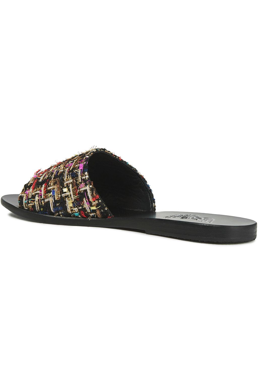 ANCIENT GREEK SANDALS Taygete metallic tweed slides