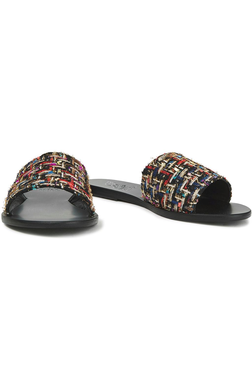 ANCIENT GREEK SANDALS Taygete metallic tweed slides
