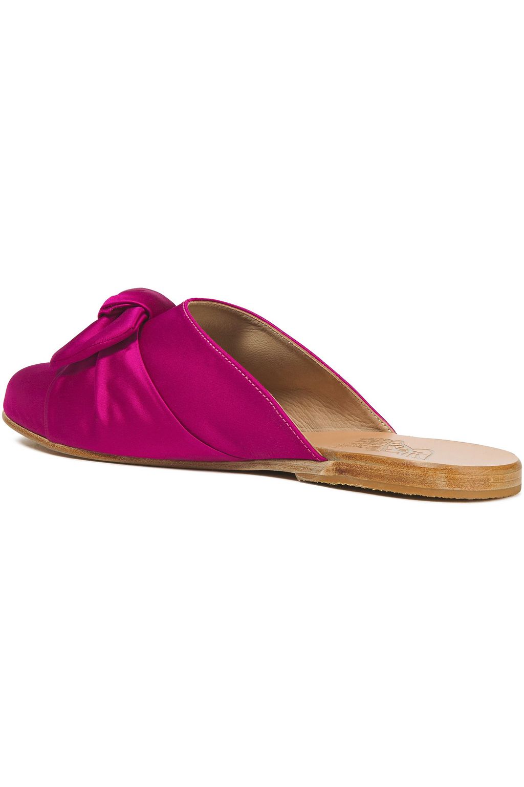 ANCIENT GREEK SANDALS Pasoumi bow-embellished satin slippers