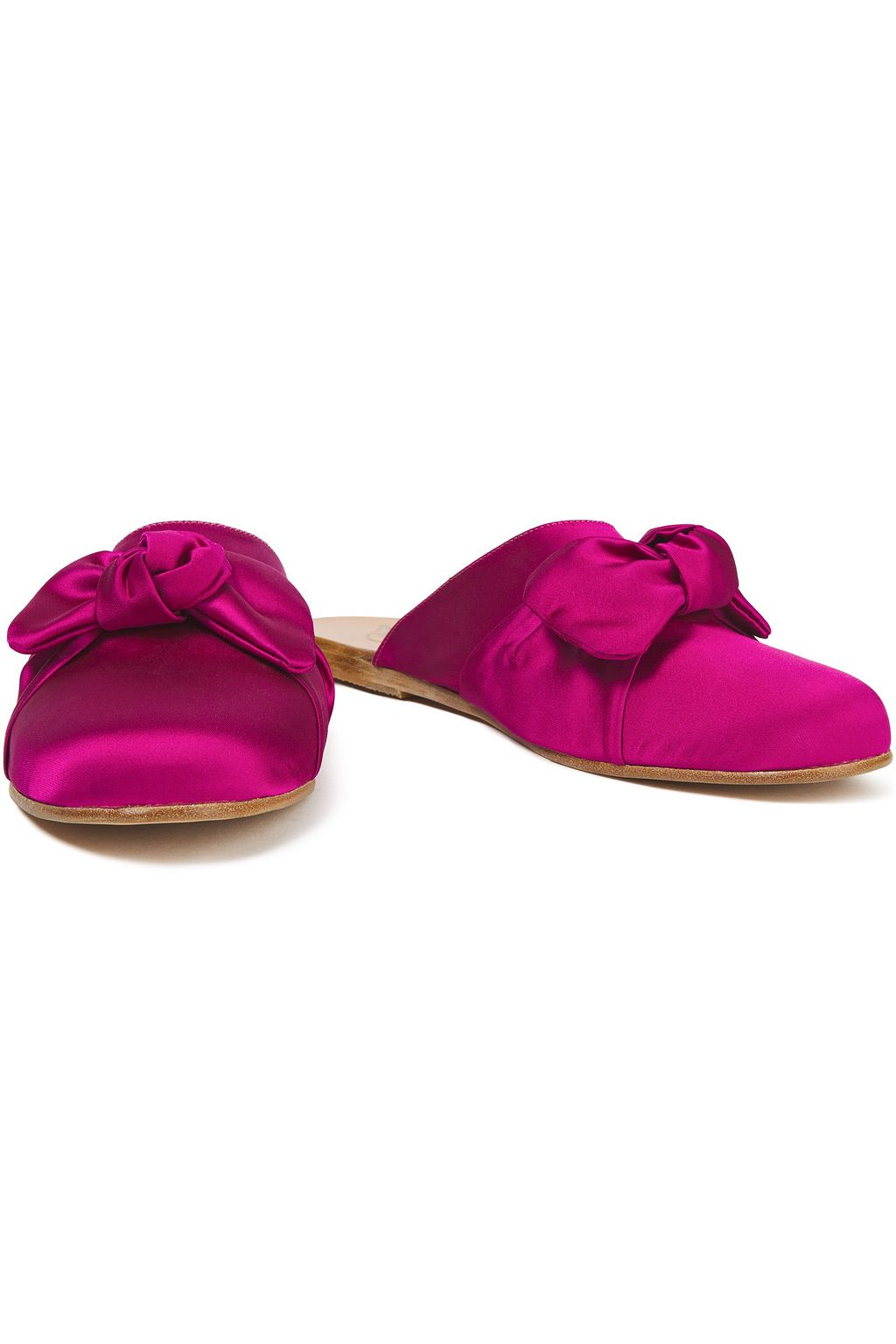 ANCIENT GREEK SANDALS Pasoumi bow-embellished satin slippers