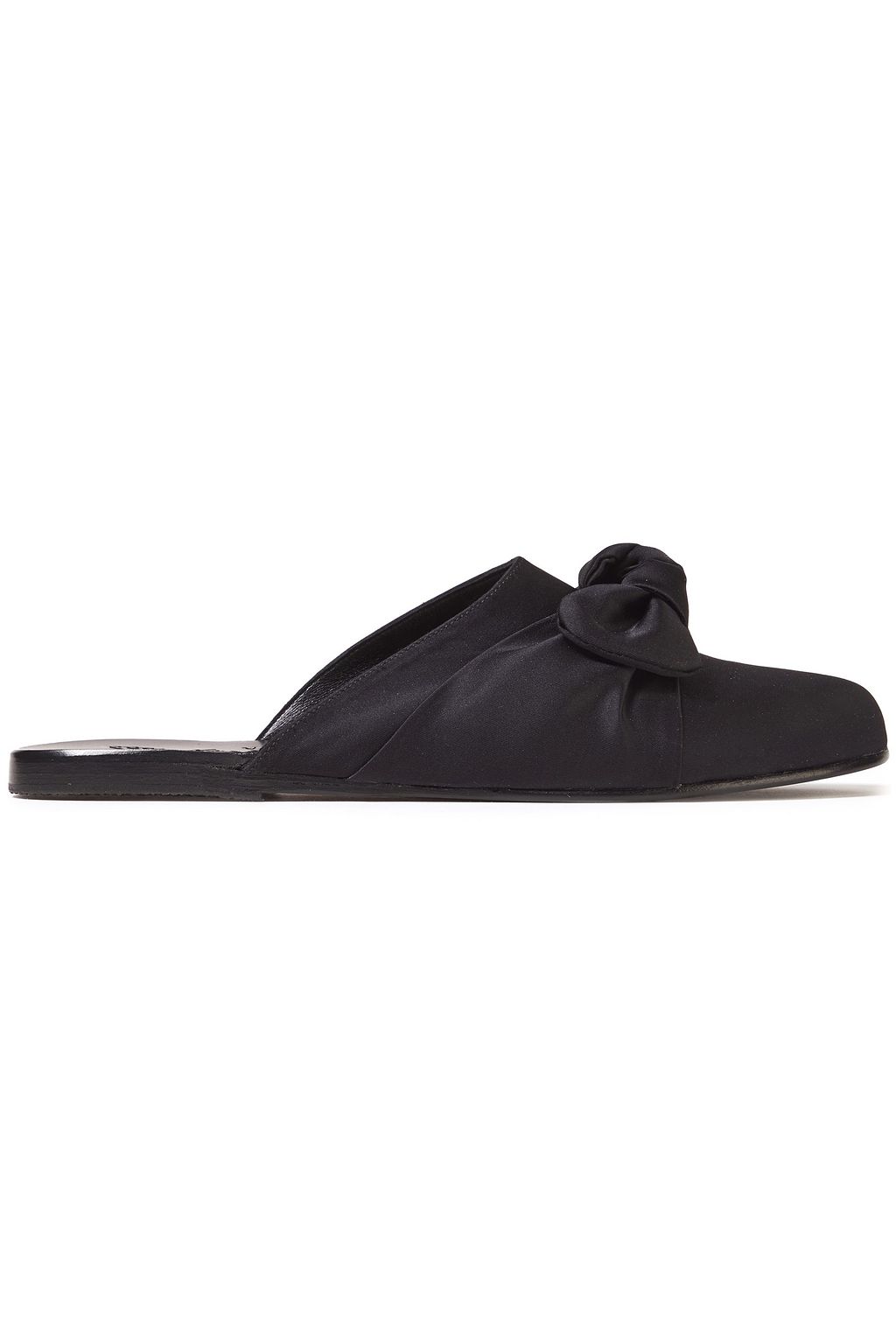 black satin slippers