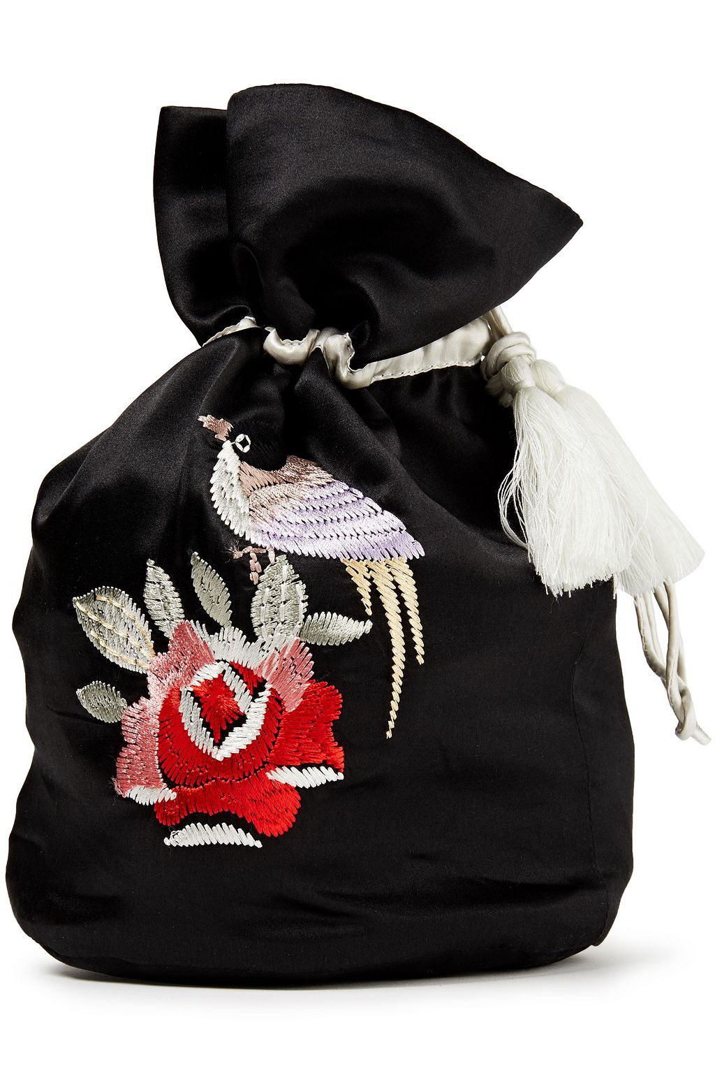 MORGAN LANE Embroidered satin eye mask