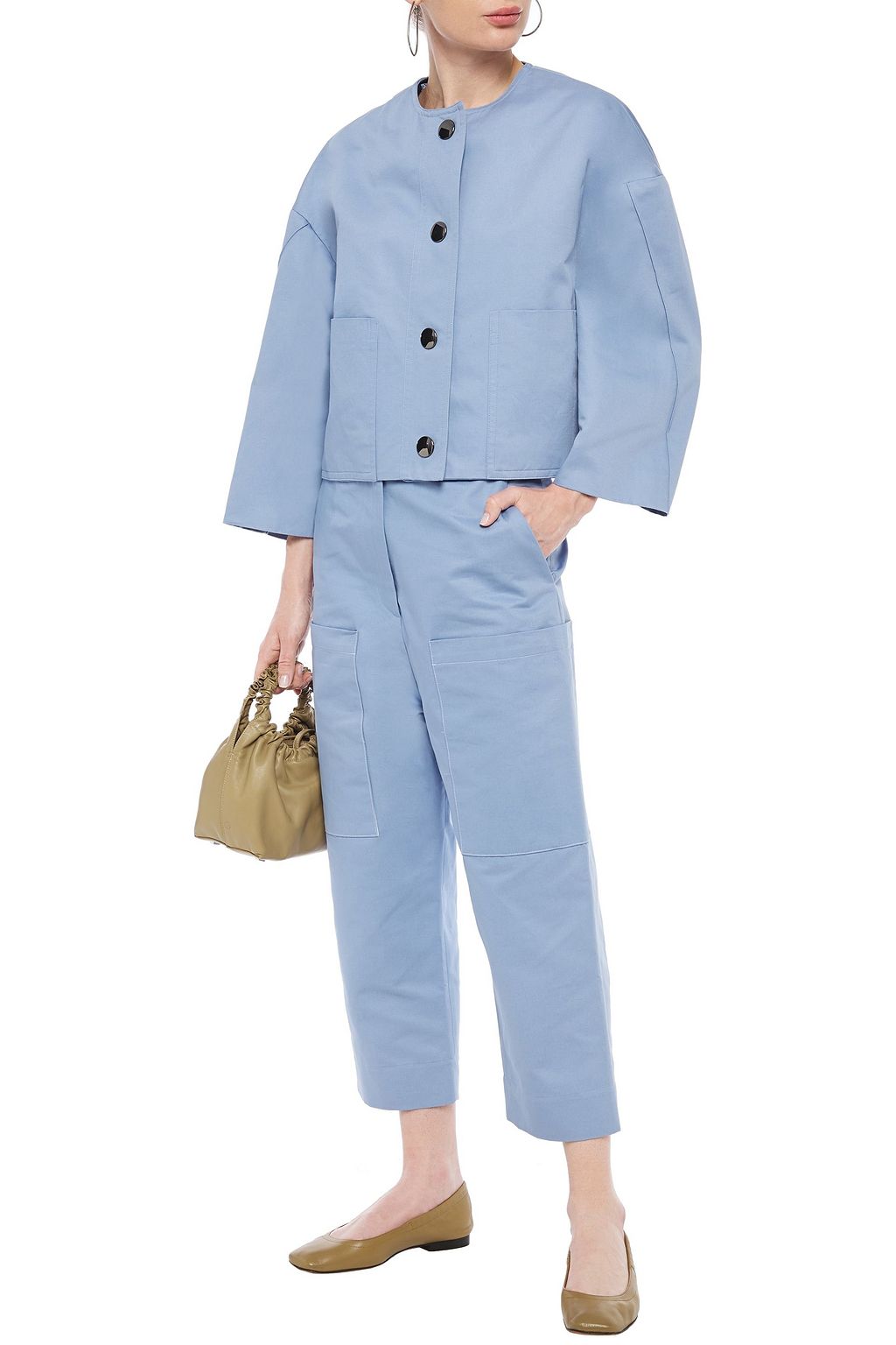 MARNI Cotton and linen-blend twill tapered pants