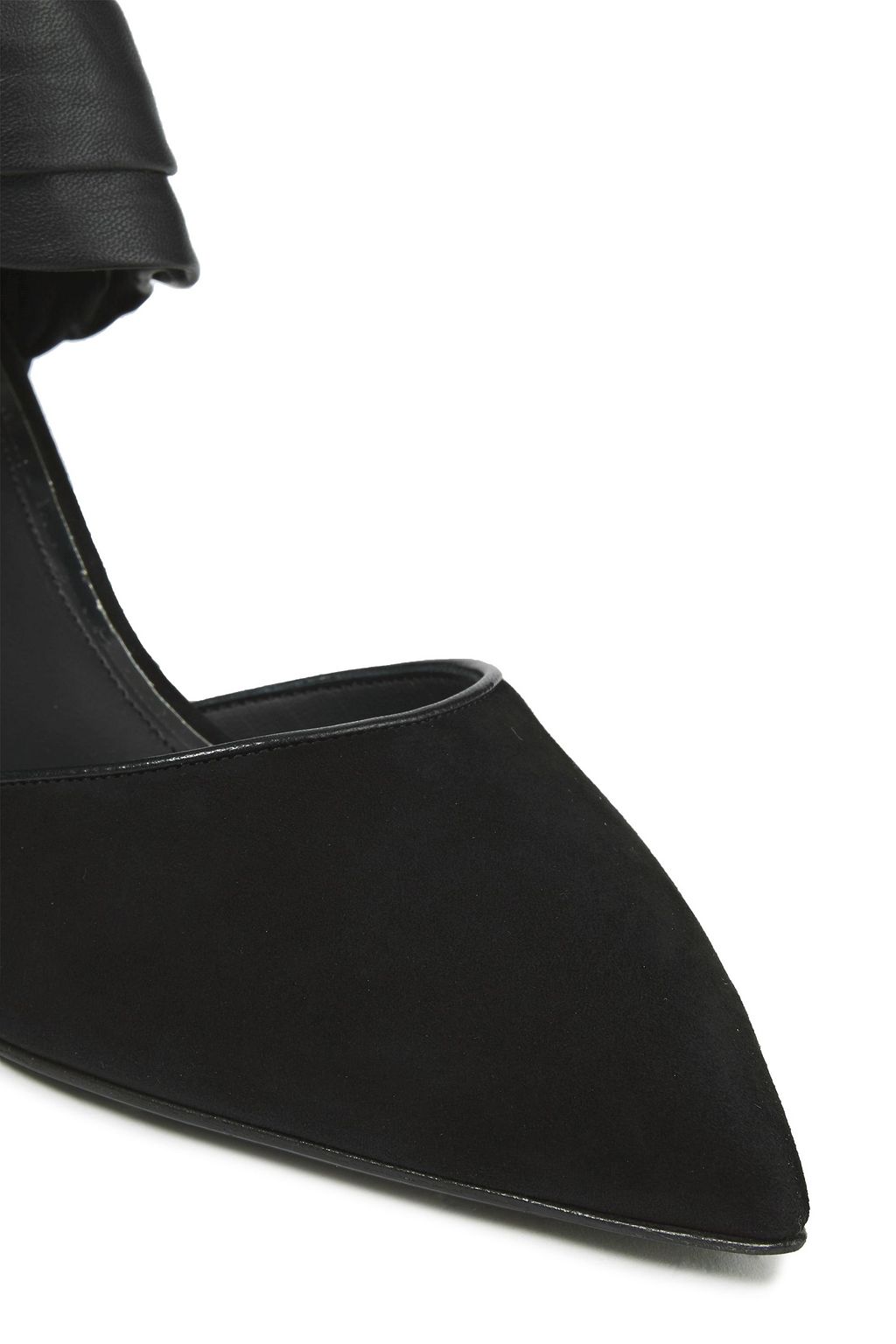 BALMAIN Twisted leather, suede and stretch-jersey pumps