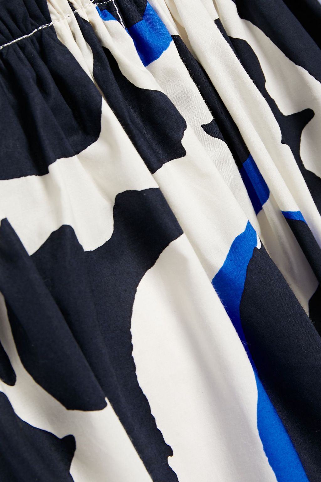 MARNI Gathered printed cotton-poplin skirt