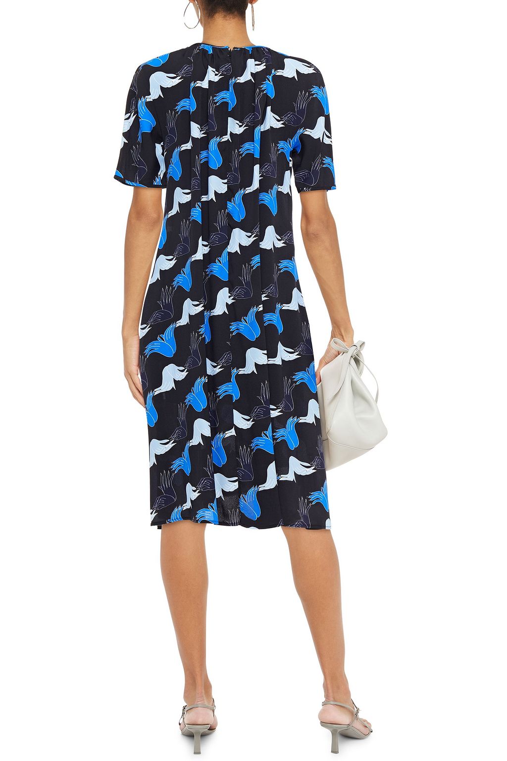 MARNI + Bruno Bozzetto gathered printed crepe midi dress