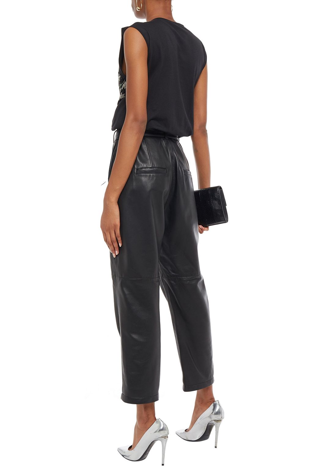 BALMAIN Embellished cotton-jersey top