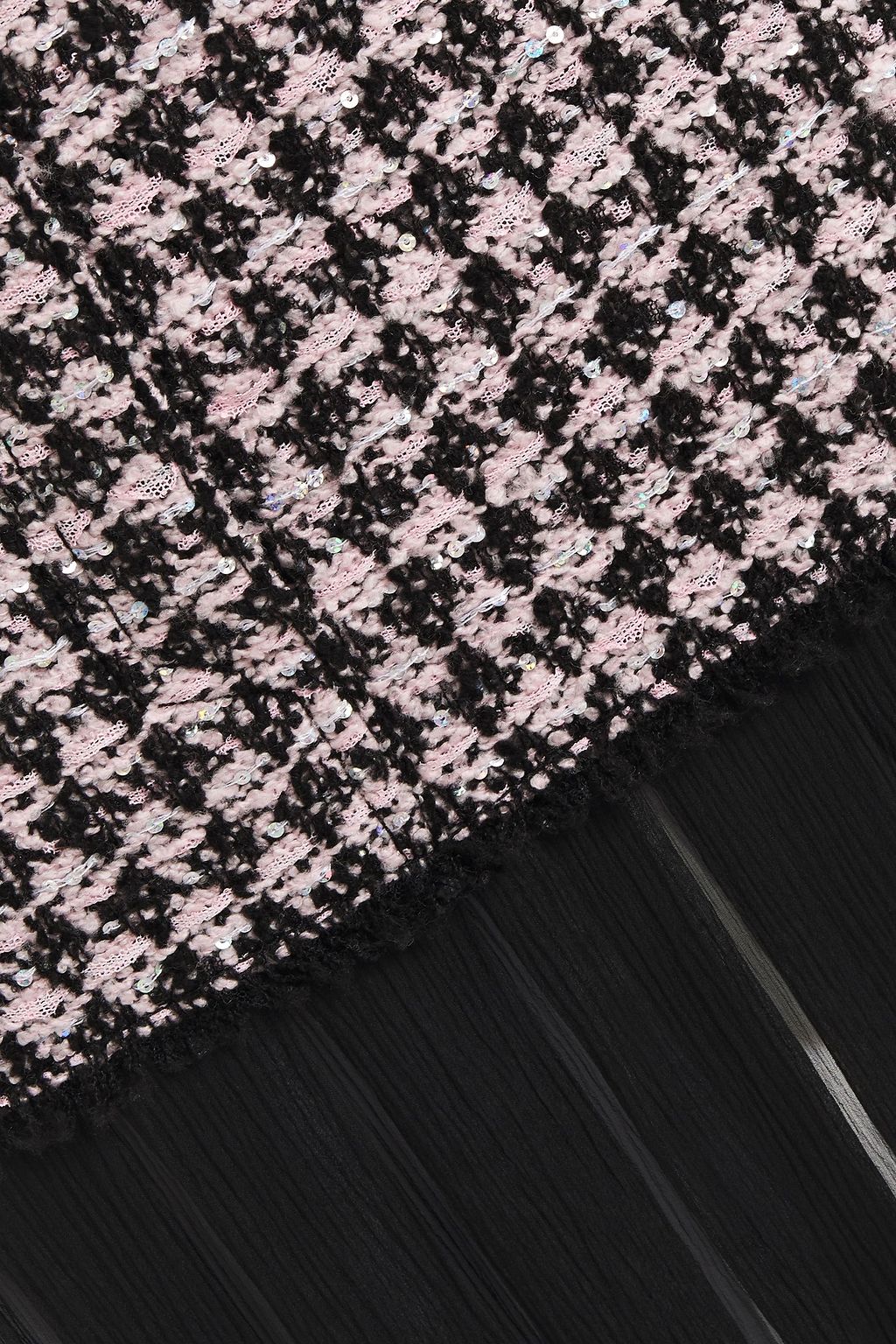 BALMAIN Embellished wool-blend bouclé-tweed and chiffon maxi skirt