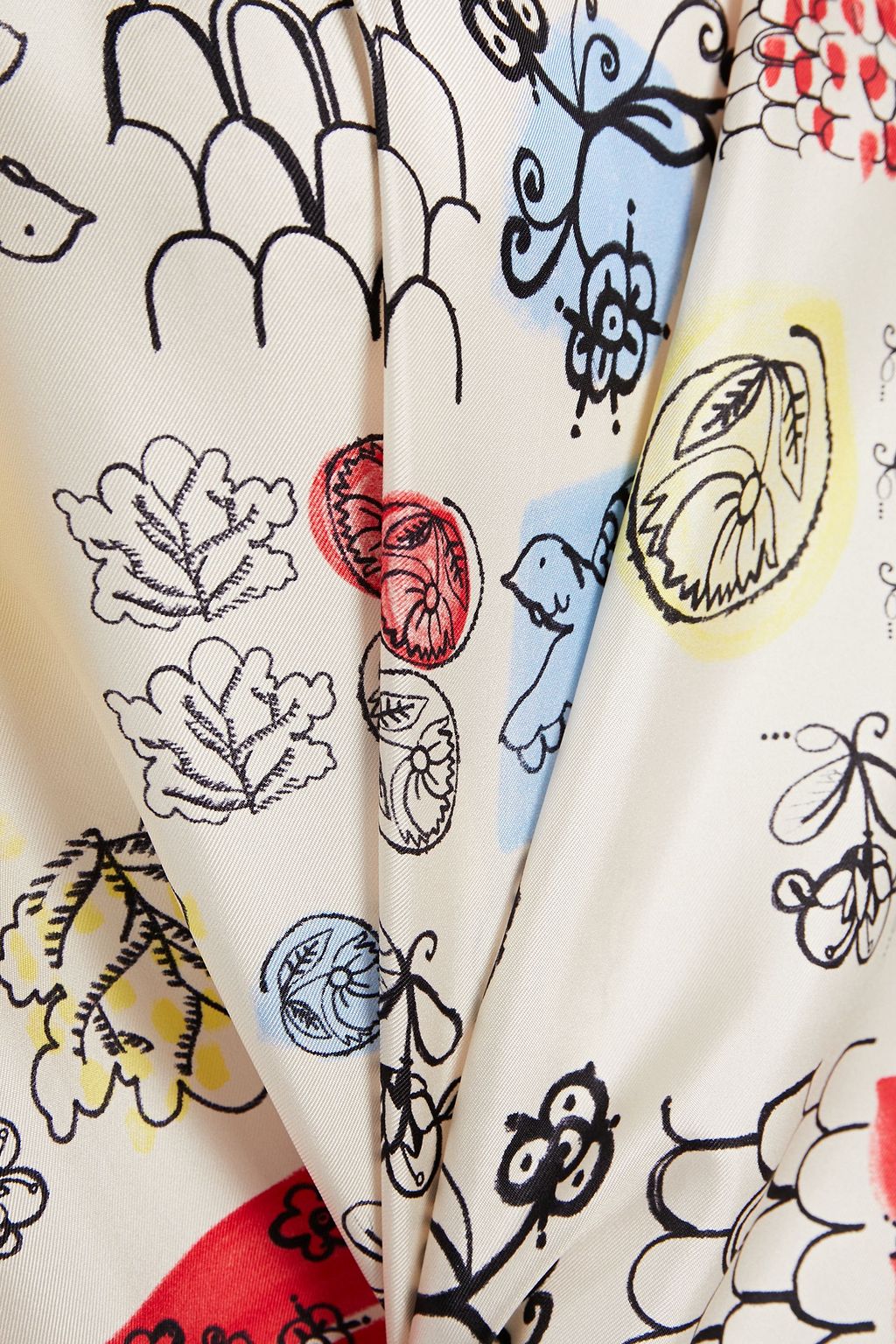 MARNI Printed silk-twill and cotton-jersey mini dress