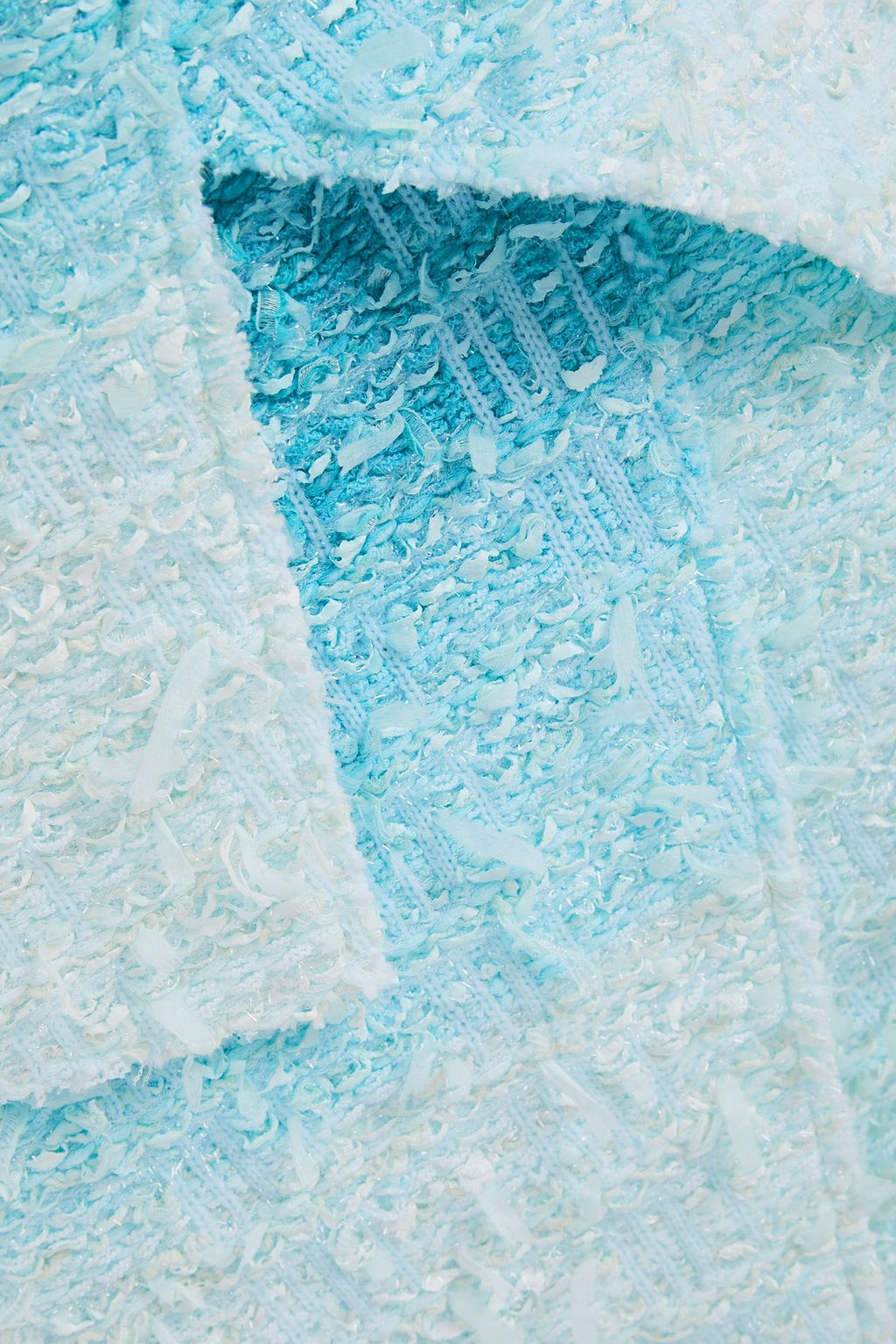 BALMAIN Wrap-effect dégradé bouclé-tweed mini skirt