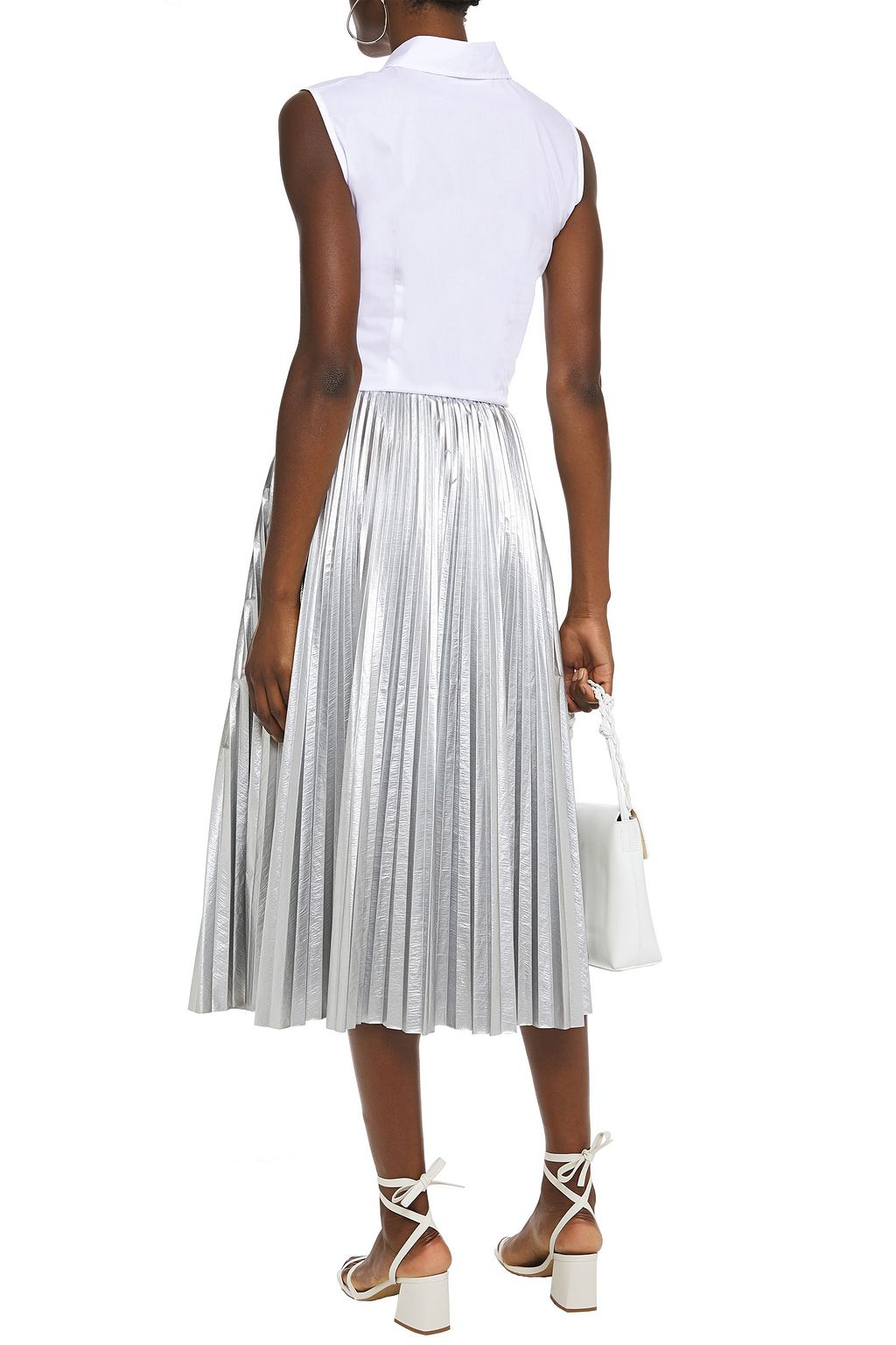 LOVE MOSCHINO Crystal-embellished stretch-cotton poplin shirt