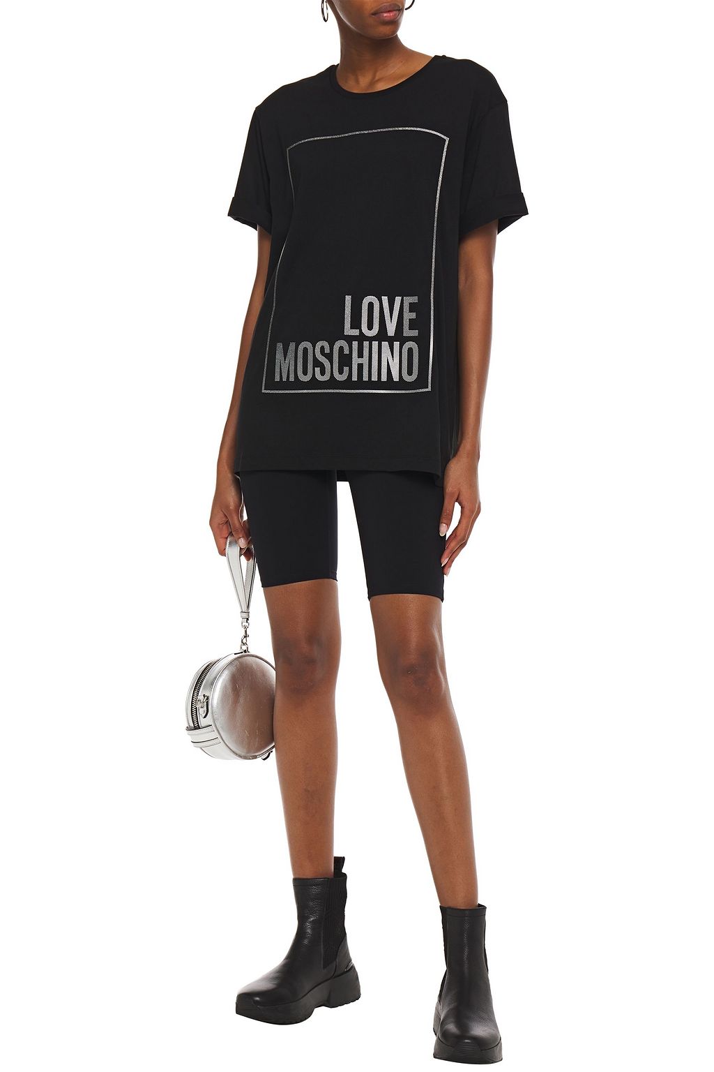 LOVE MOSCHINO Appliquéd cotton-jersey T-shirt