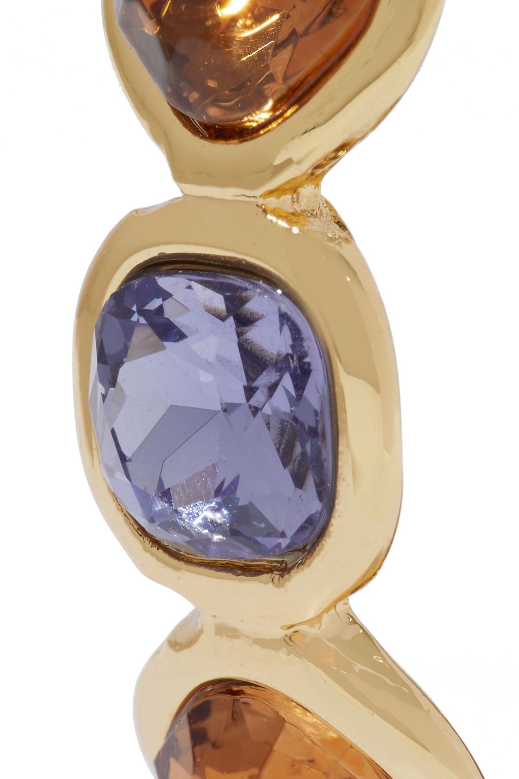 KENNETH JAY LANE Gold-plated crystal hoop earrings