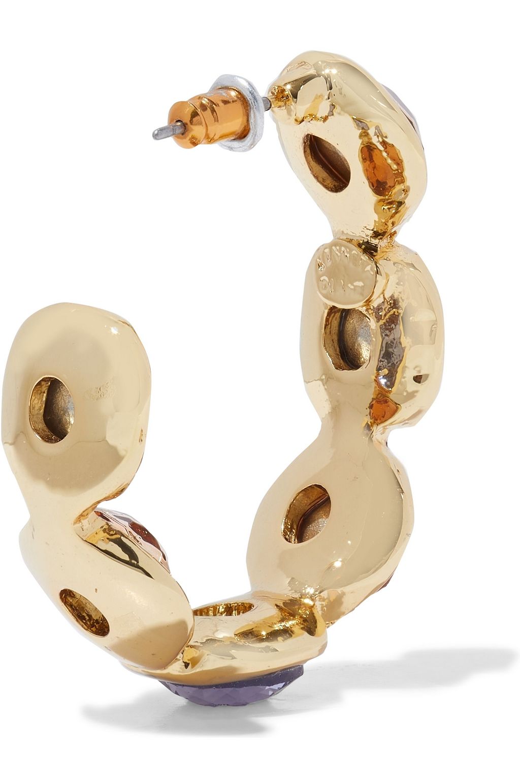KENNETH JAY LANE Gold-plated crystal hoop earrings