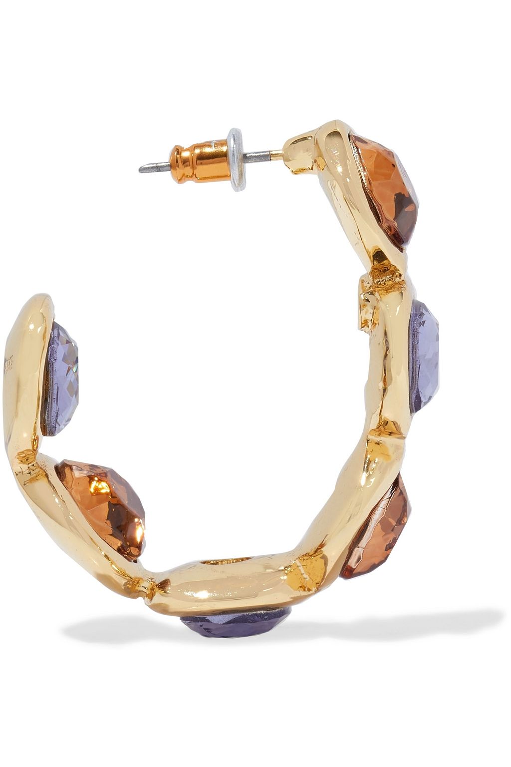 KENNETH JAY LANE Gold-plated crystal hoop earrings