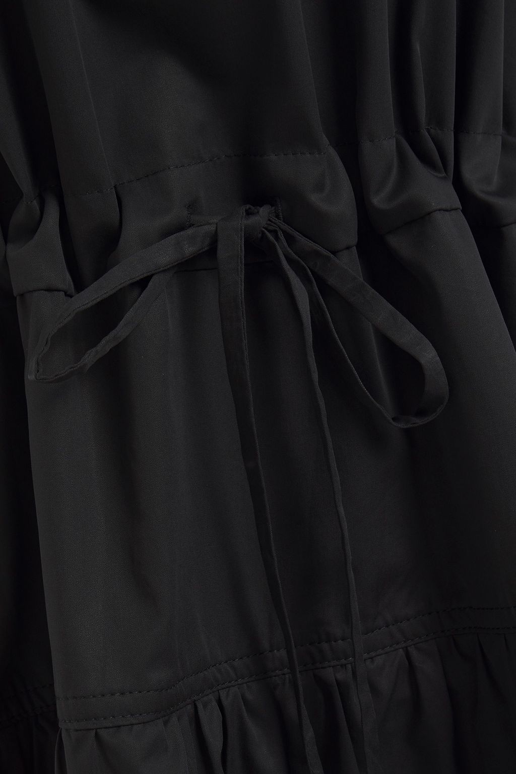 TIBI Zip-detailed gathered cotton-poplin midi dress