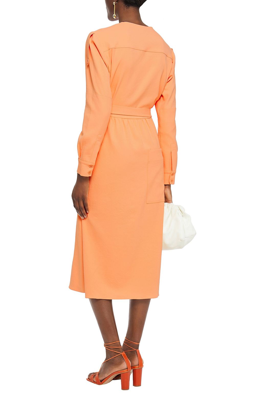 TIBI Belted crepe midi dress