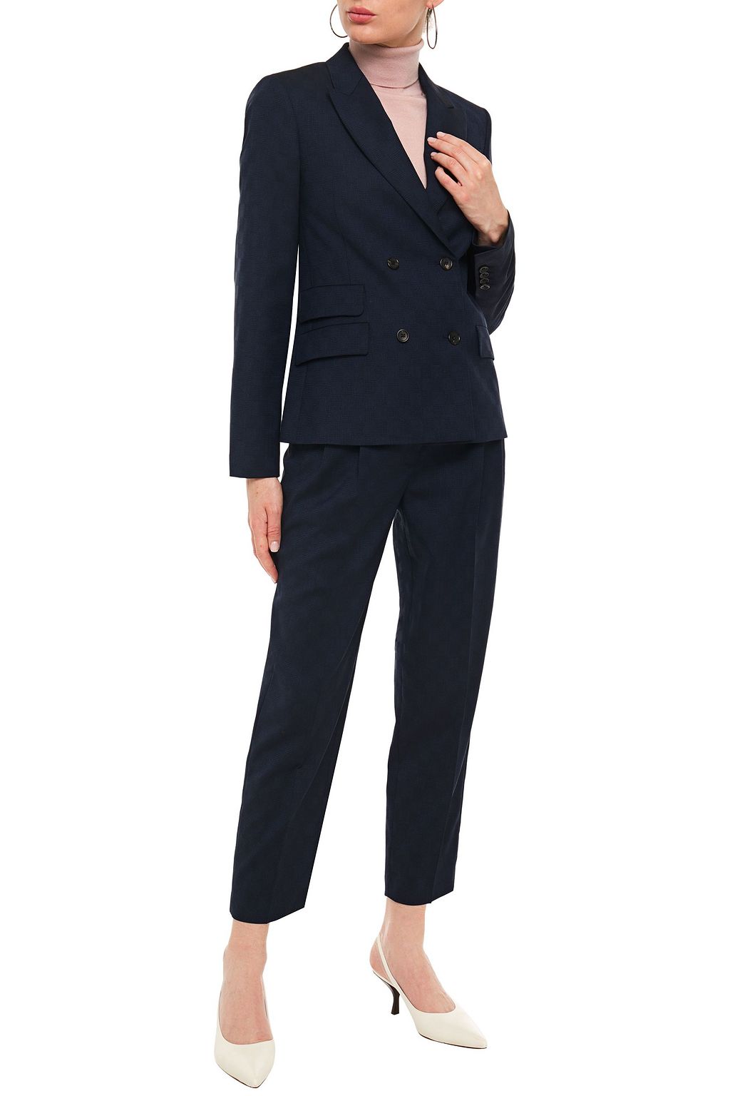 PS PAUL SMITH Double-breasted checked wool-blend jacquard blazer