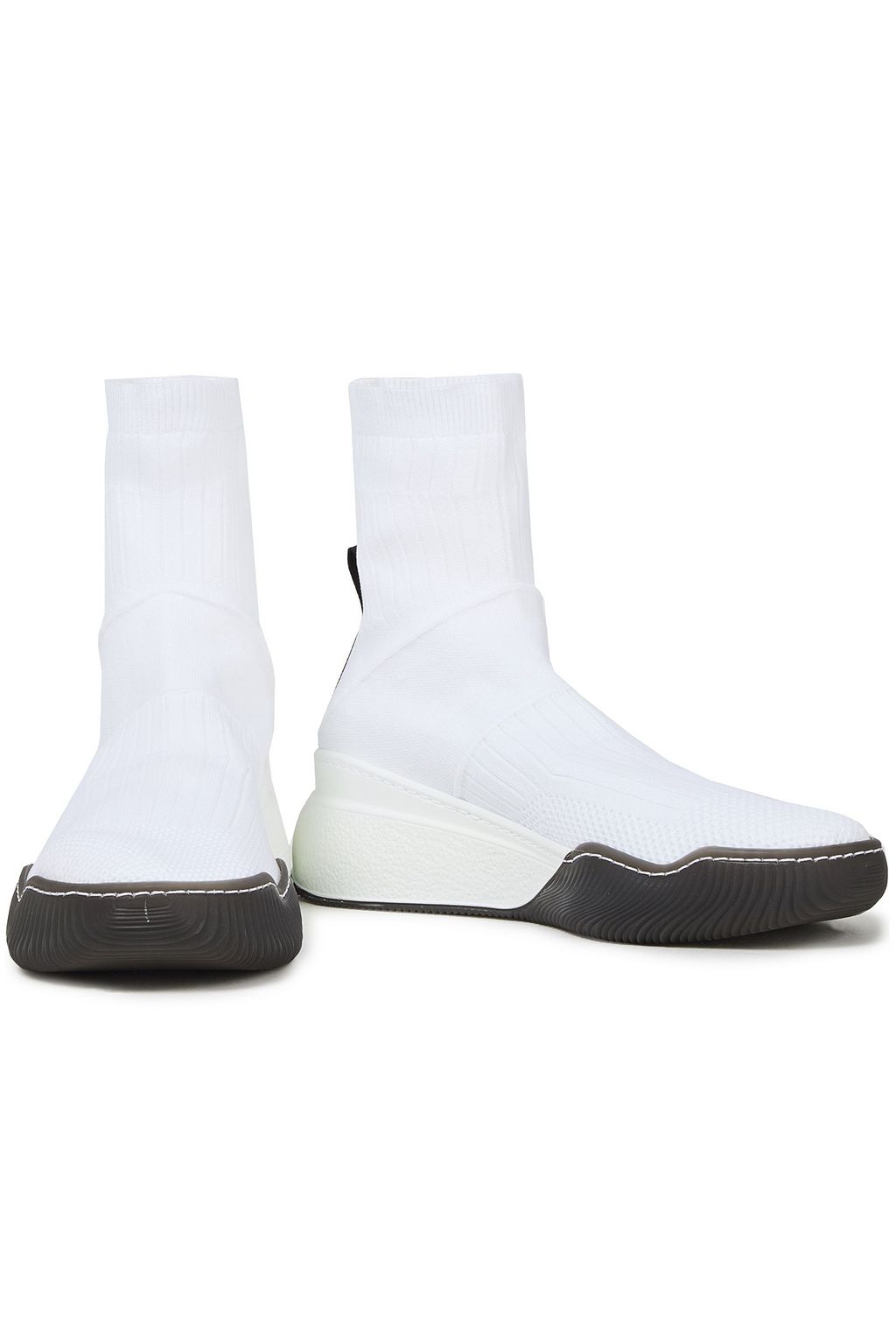 STELLA MCCARTNEY Loop stretch-knit high-top sneakers