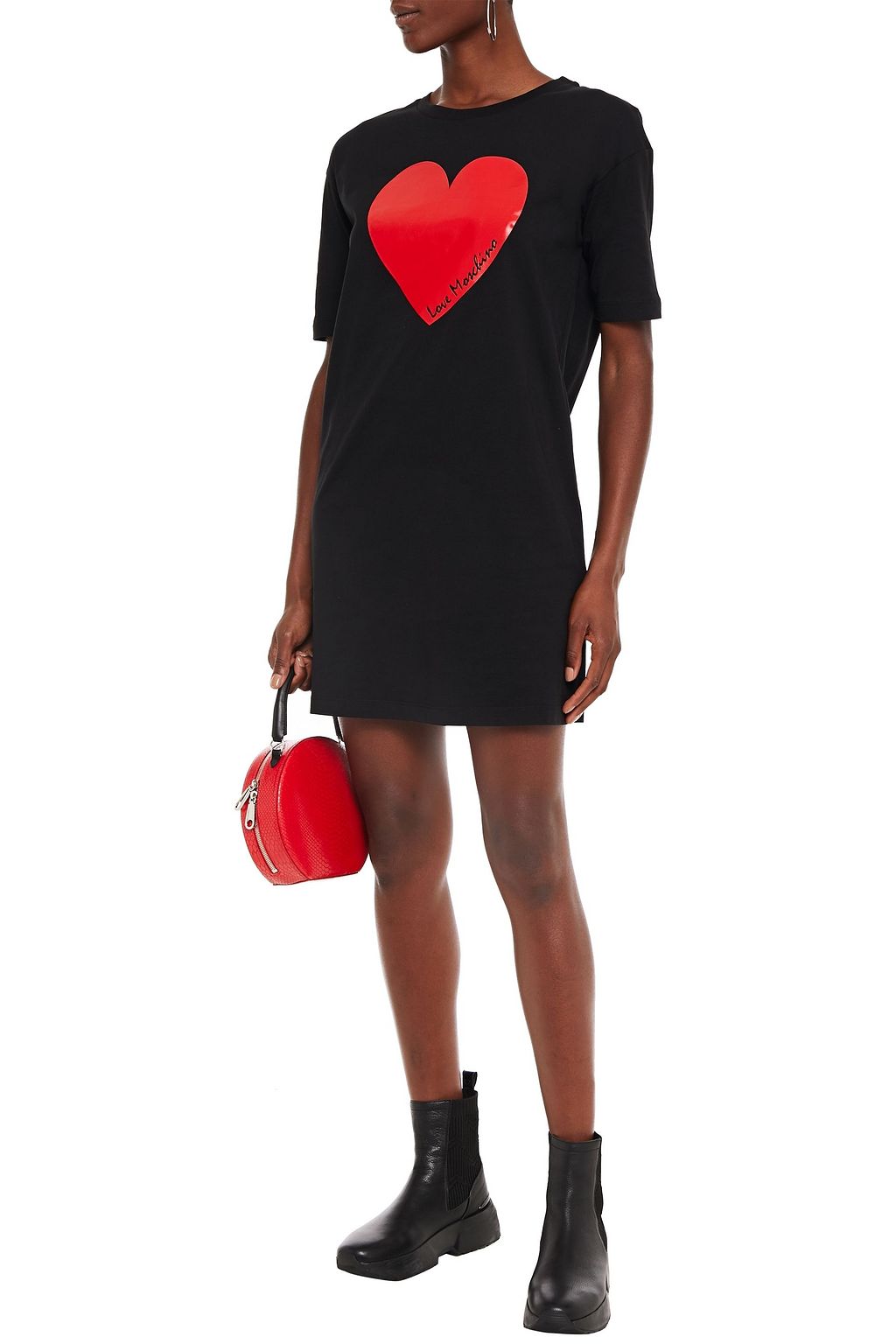 LOVE MOSCHINO Printed cotton-jersey mini dress