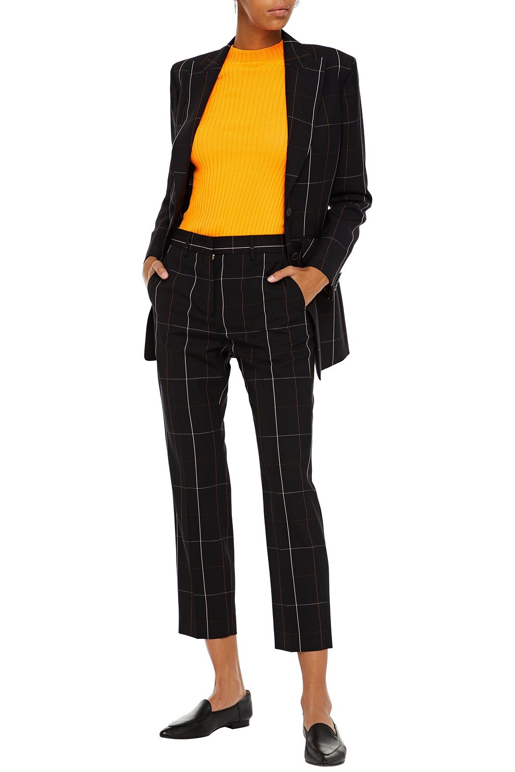 PAUL SMITH Cropped checked wool-twill tapered pants
