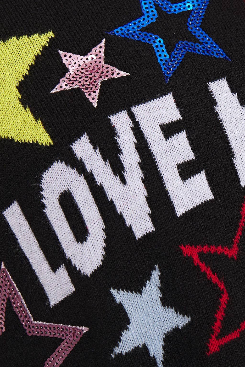 LOVE MOSCHINO Sequin-embellished cotton-jacquard mini dress