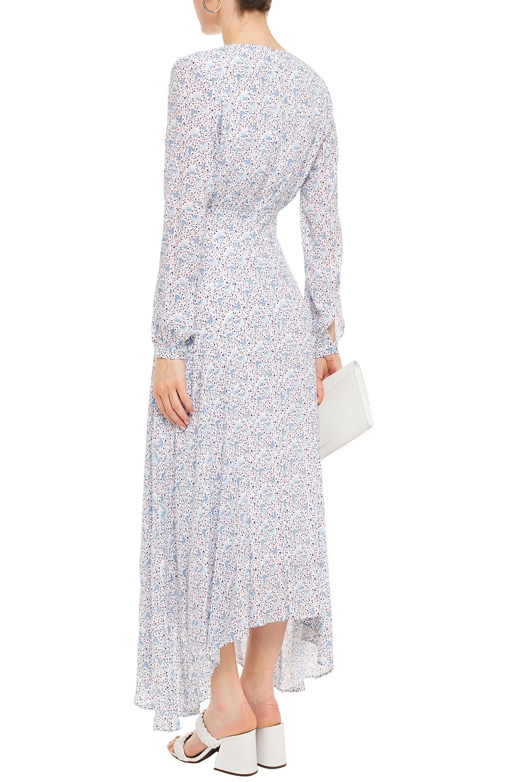 PS PAUL SMITH Asymmetric floral-print crepe de chine midi dress