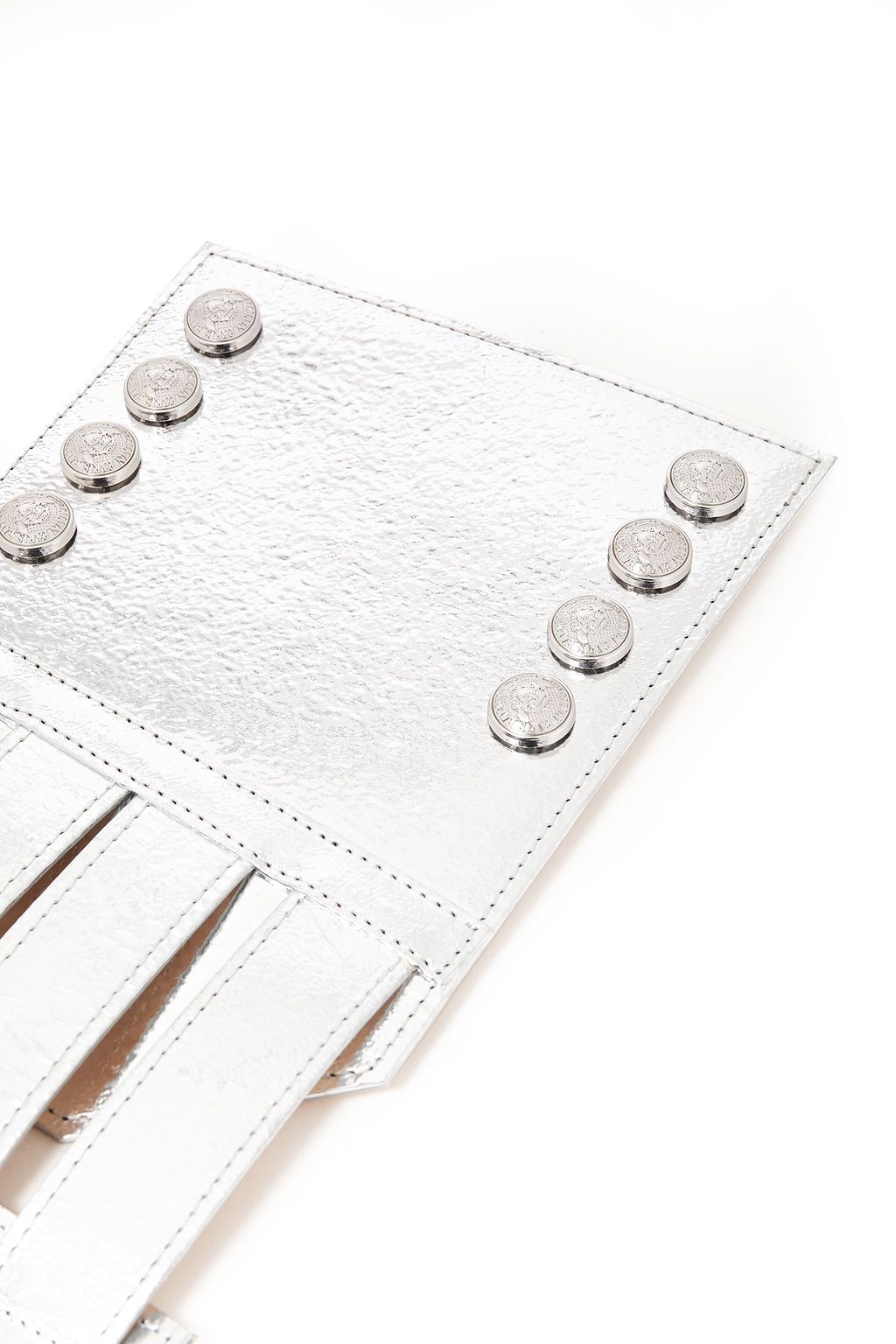 BALMAIN Metallic leather belt