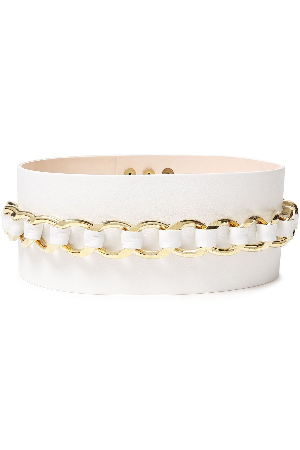 BALMAIN Chain-embellished leather waist belt
