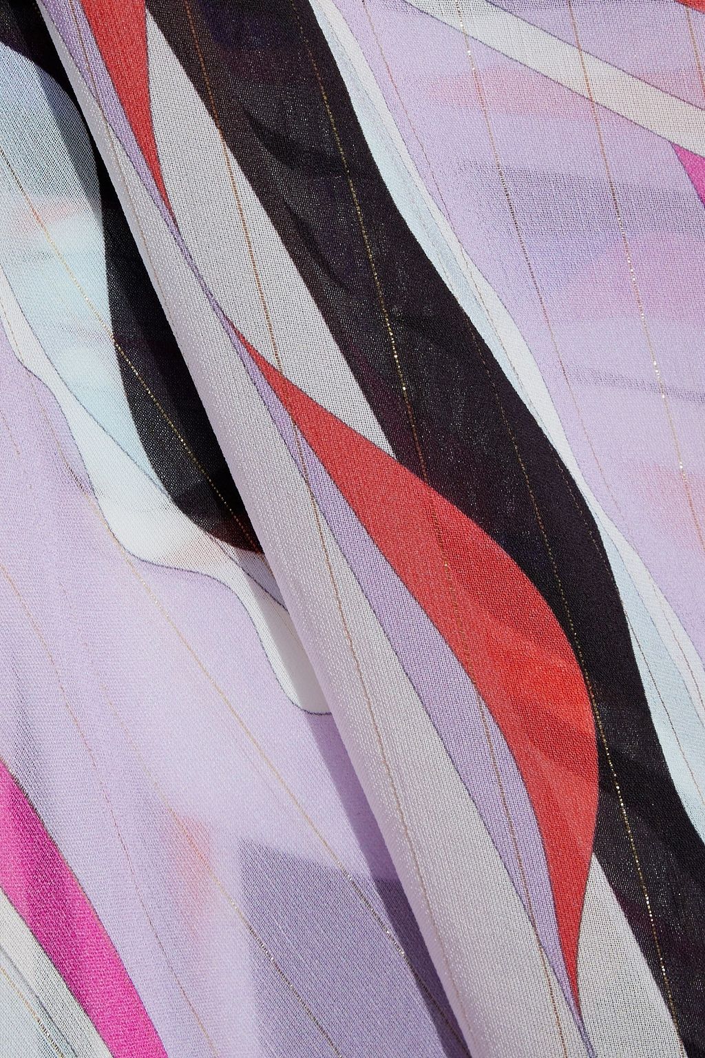PUCCI Bow-detailed printed metallic chiffon tunic