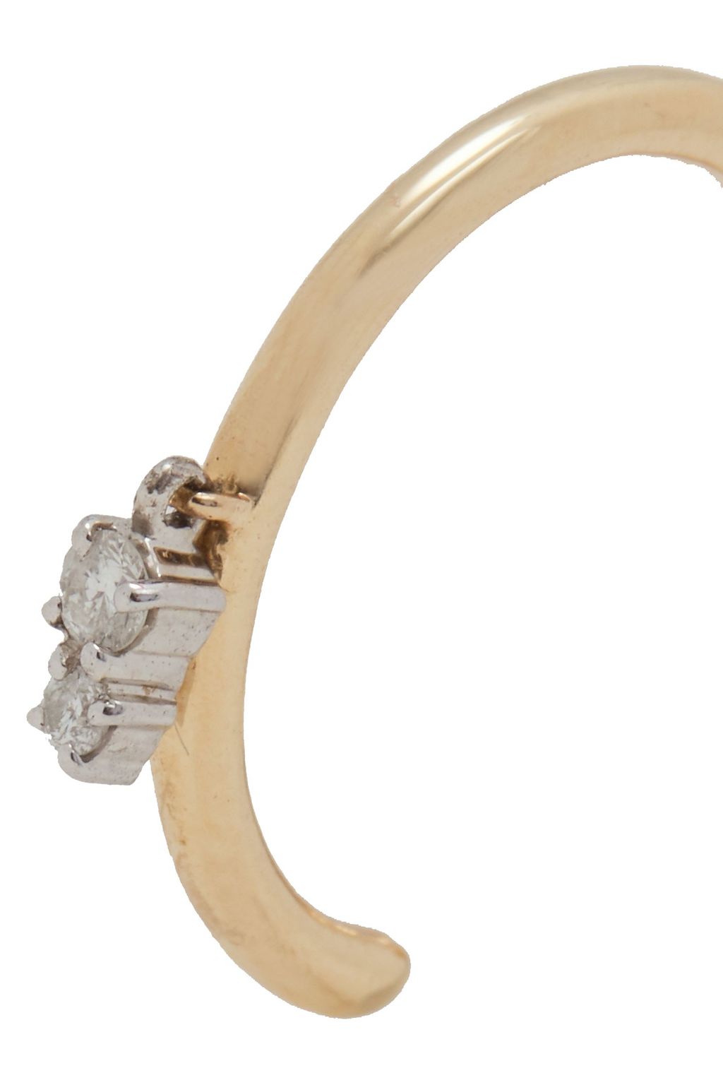 ADINA REYTER Amigos 14-karat gold, sterling silver and diamond hoop earrings