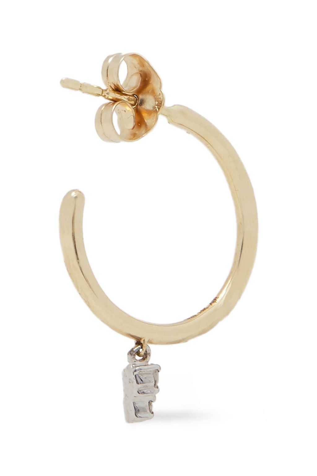ADINA REYTER Amigos 14-karat gold, sterling silver and diamond hoop earrings