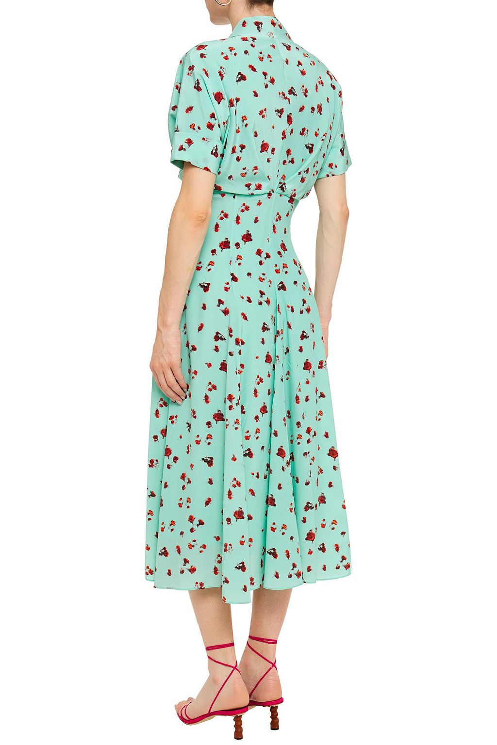 PAUL SMITH Pleated floral-print silk crepe de chine midi dress