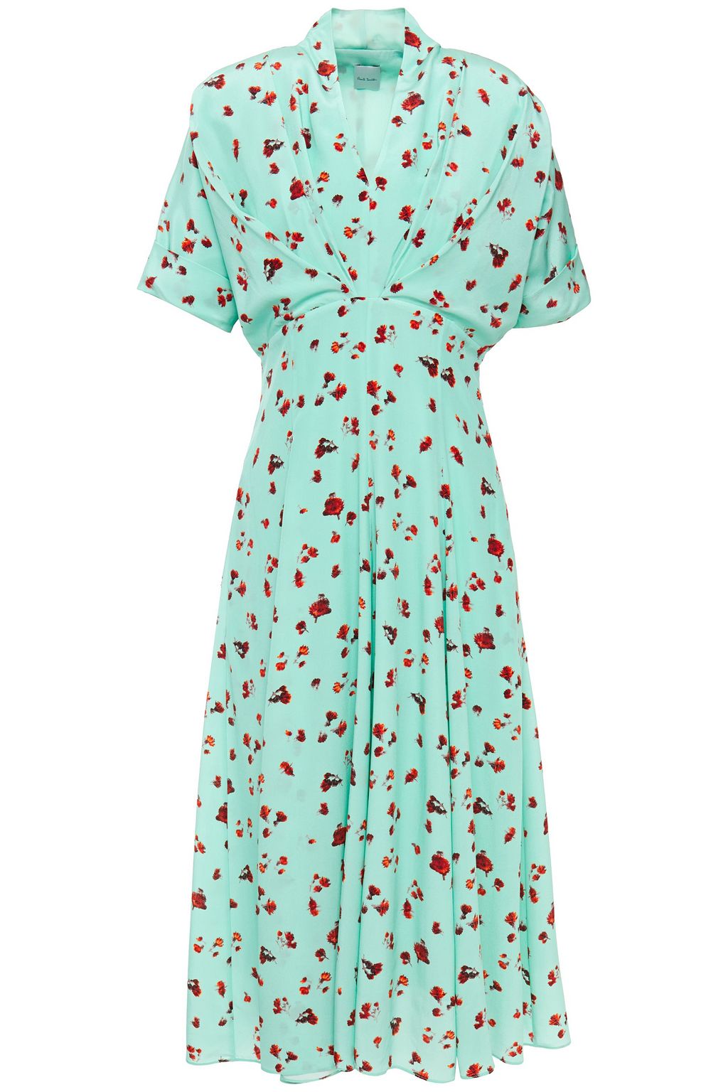 turquoise pleated dress