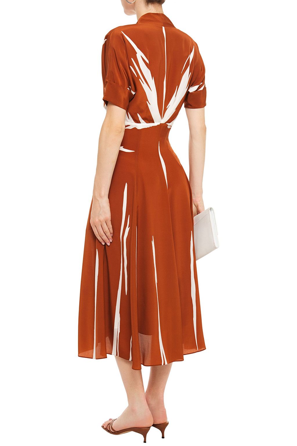 PAUL SMITH Pleated printed silk crepe de chine midi dress