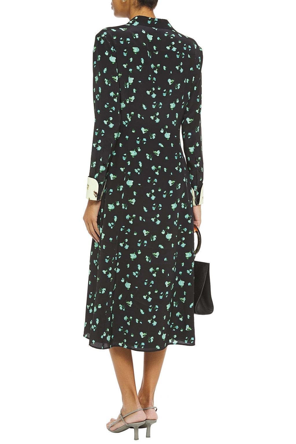 PAUL SMITH Floral-print silk crepe de chine midi shirt dress