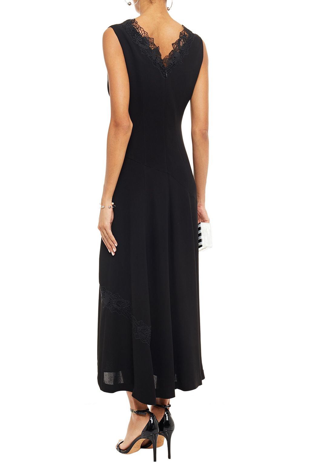 PAUL SMITH Guipure lace-trimmed crepe maxi dress