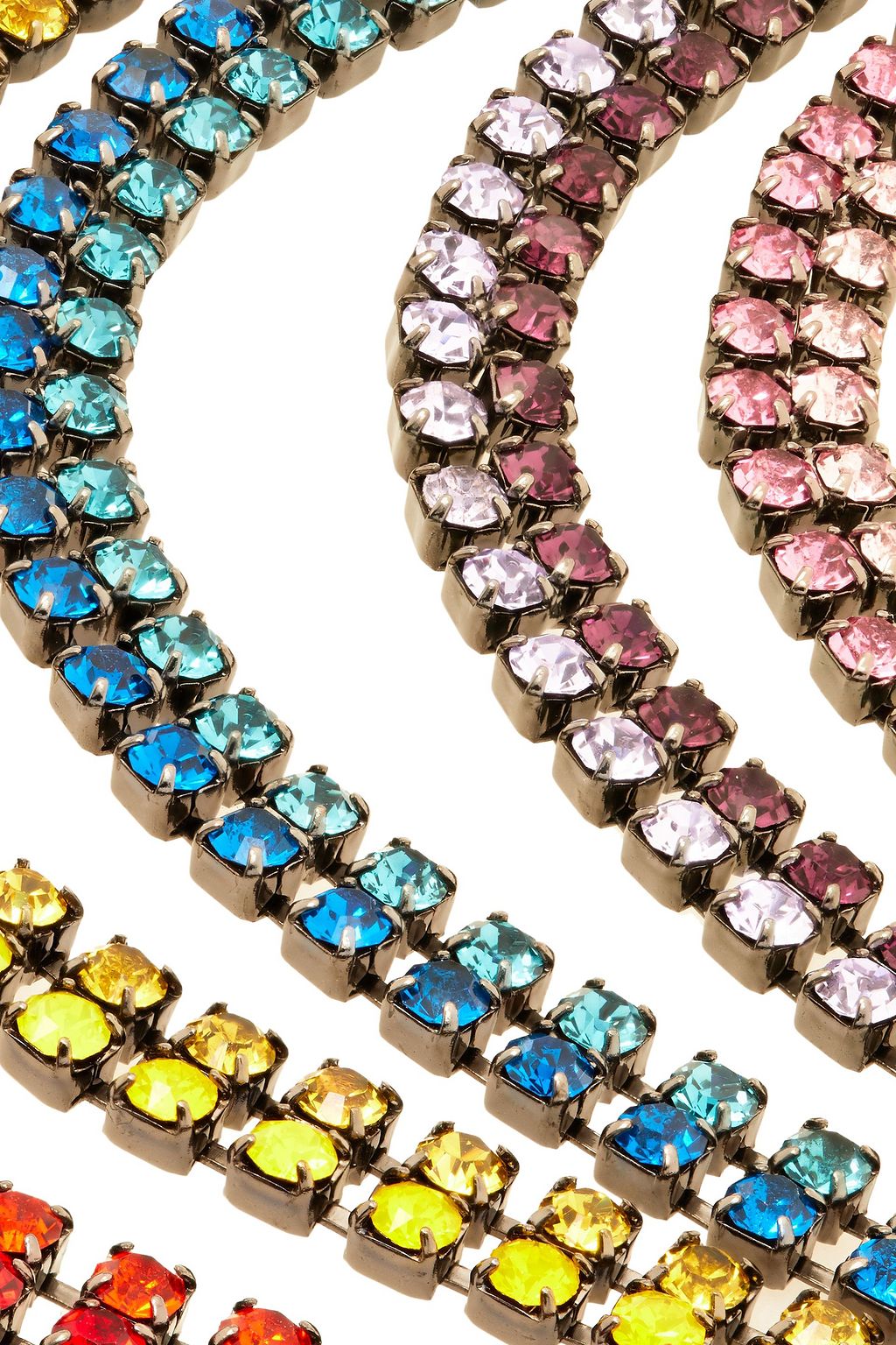 ELIZABETH COLE Torrance hematite and 24-karat gold-plated crystal necklace