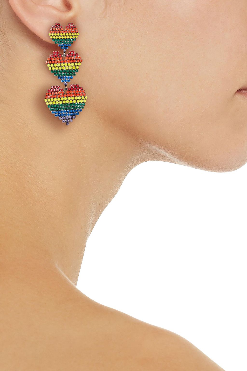 ELIZABETH COLE Martha hematite-plated crystal earrings