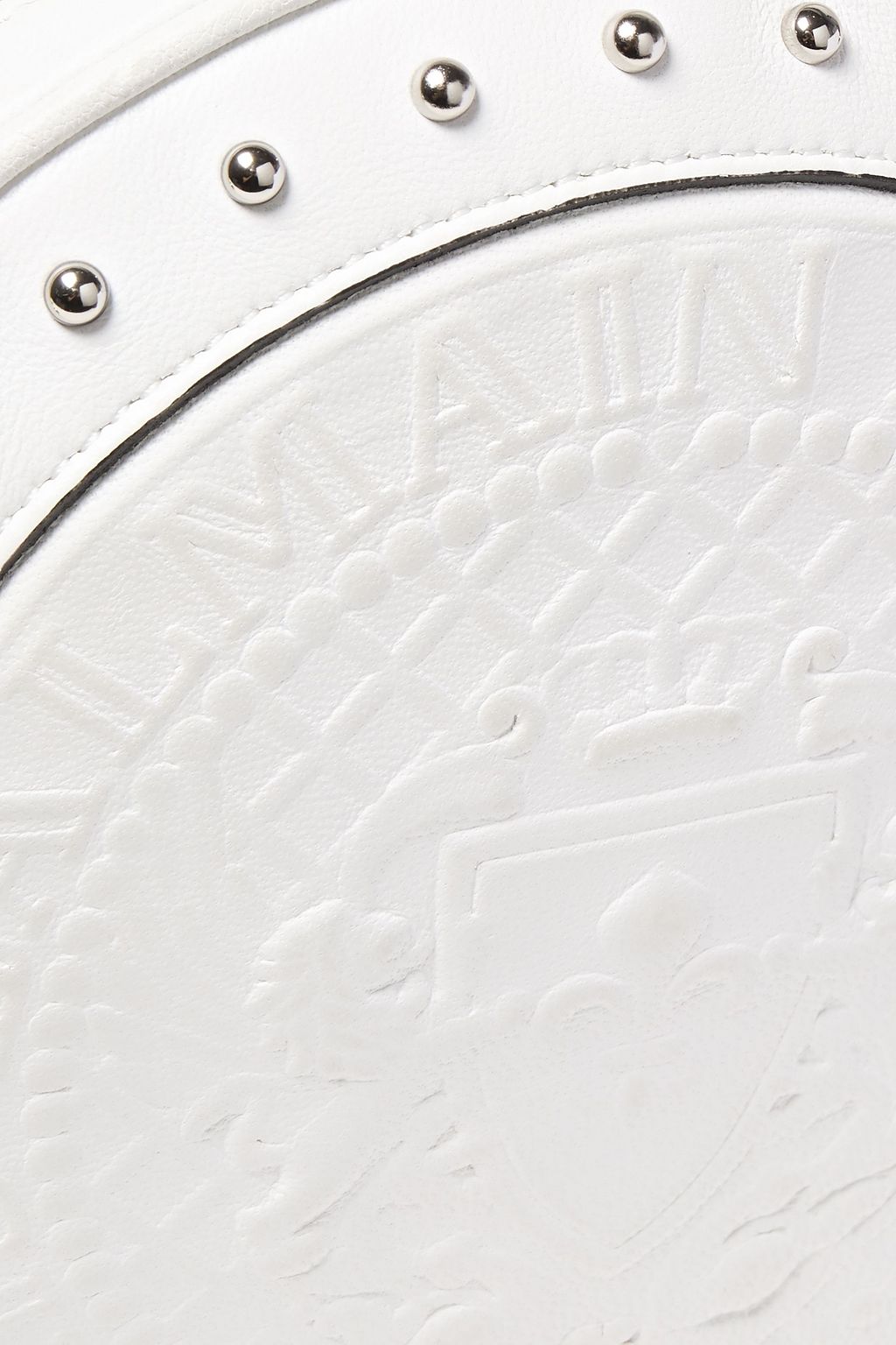BALMAIN Studded logo-embossed leather shoulder bag
