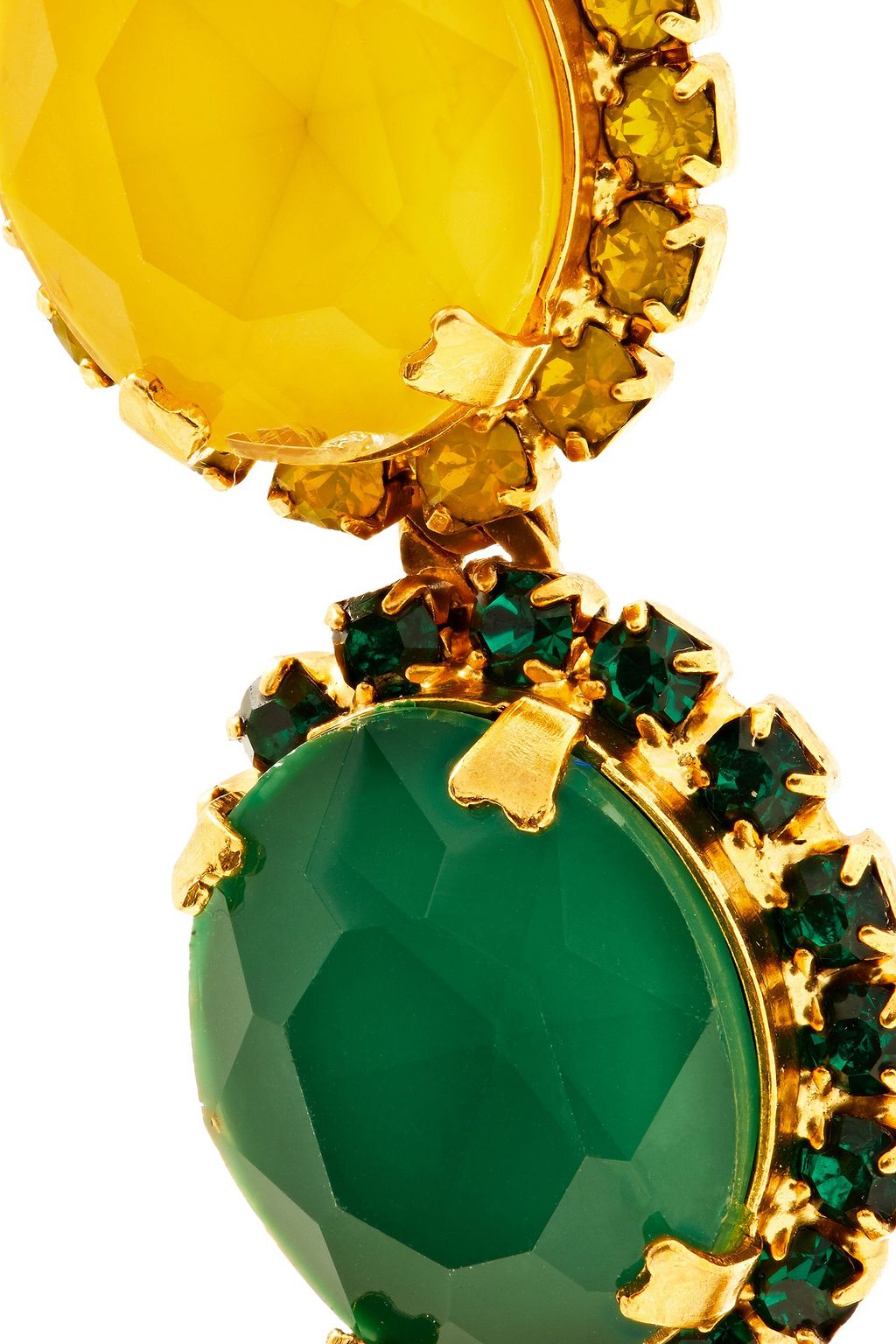 ELIZABETH COLE Von 24-karat gold-plated, crystal and stone earrings