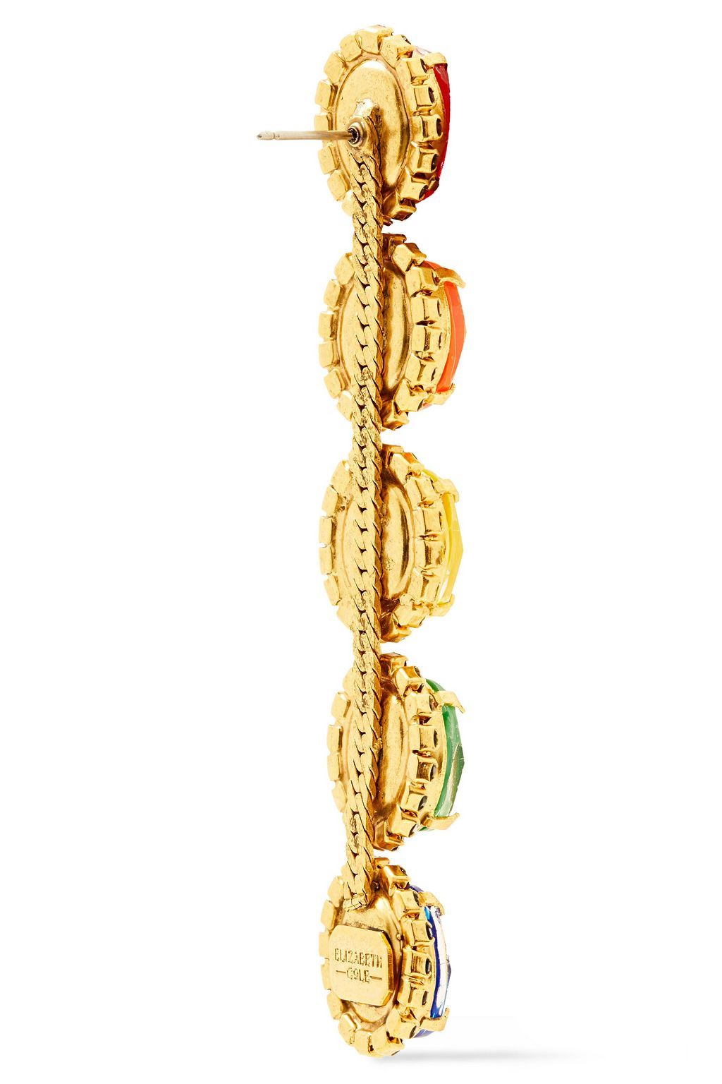 ELIZABETH COLE Von 24-karat gold-plated, crystal and stone earrings