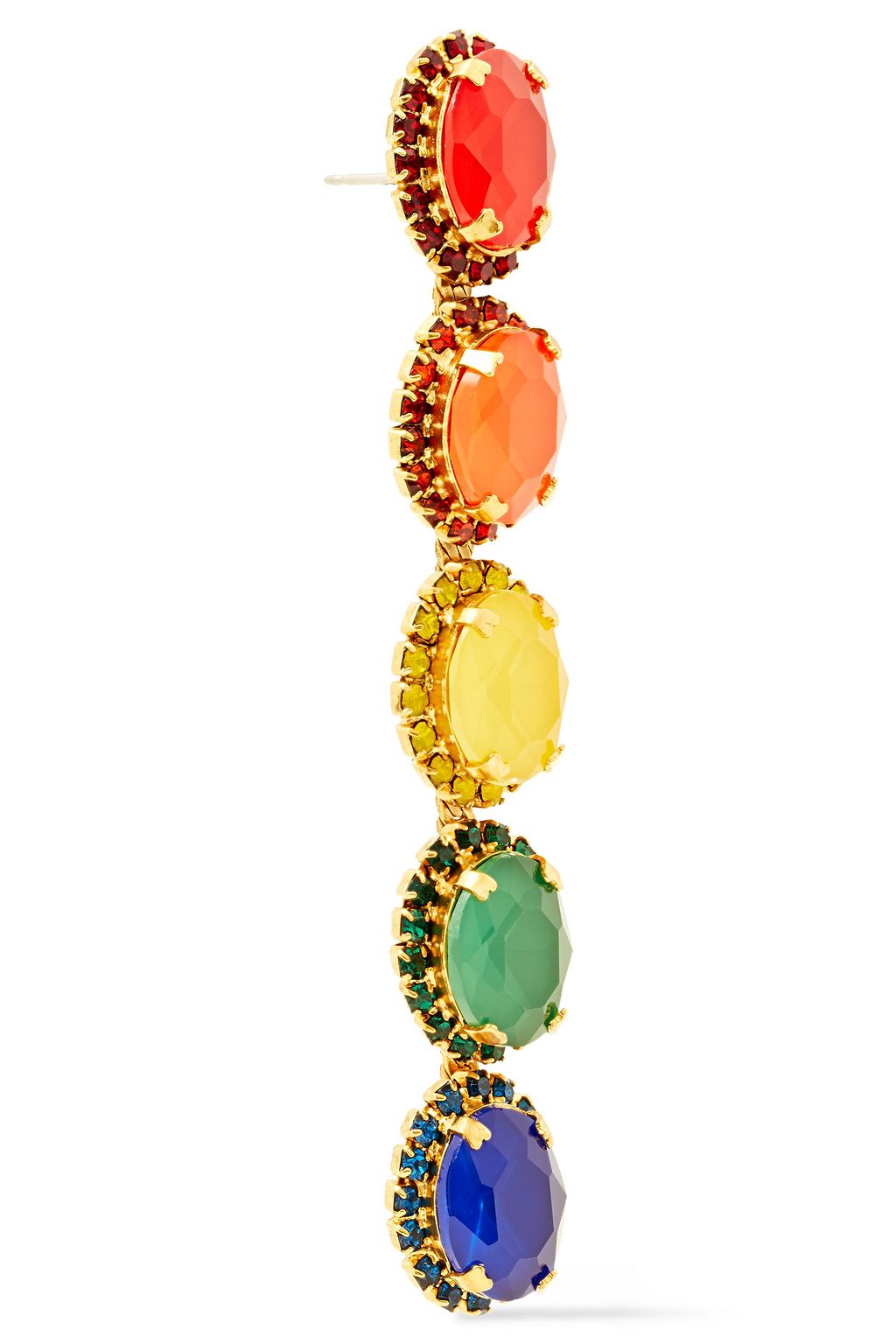 ELIZABETH COLE Von 24-karat gold-plated, crystal and stone earrings