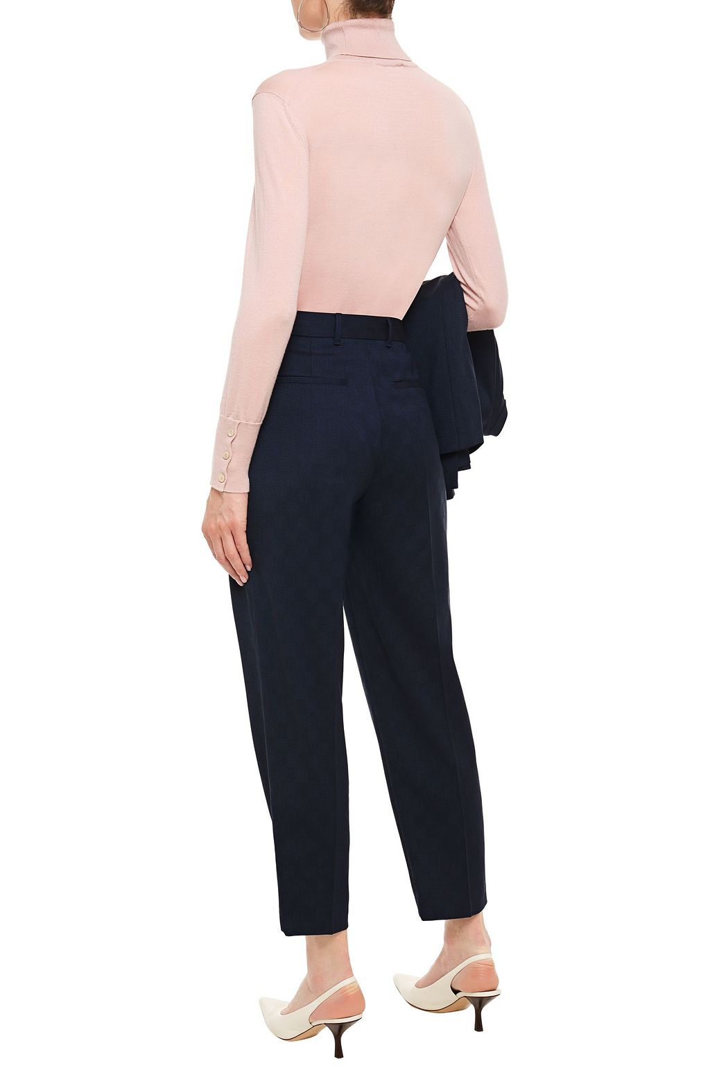 PS PAUL SMITH Cropped checked wool-blend jacquard tapered pants