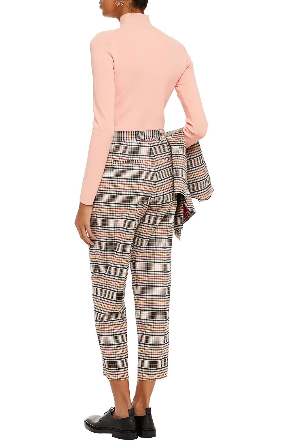 PS PAUL SMITH Cropped pleated checked twill tapered pants