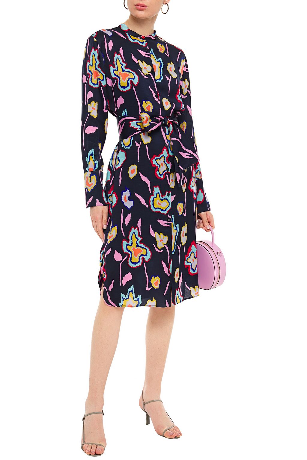 PS PAUL SMITH Belted printed satin shirt dress