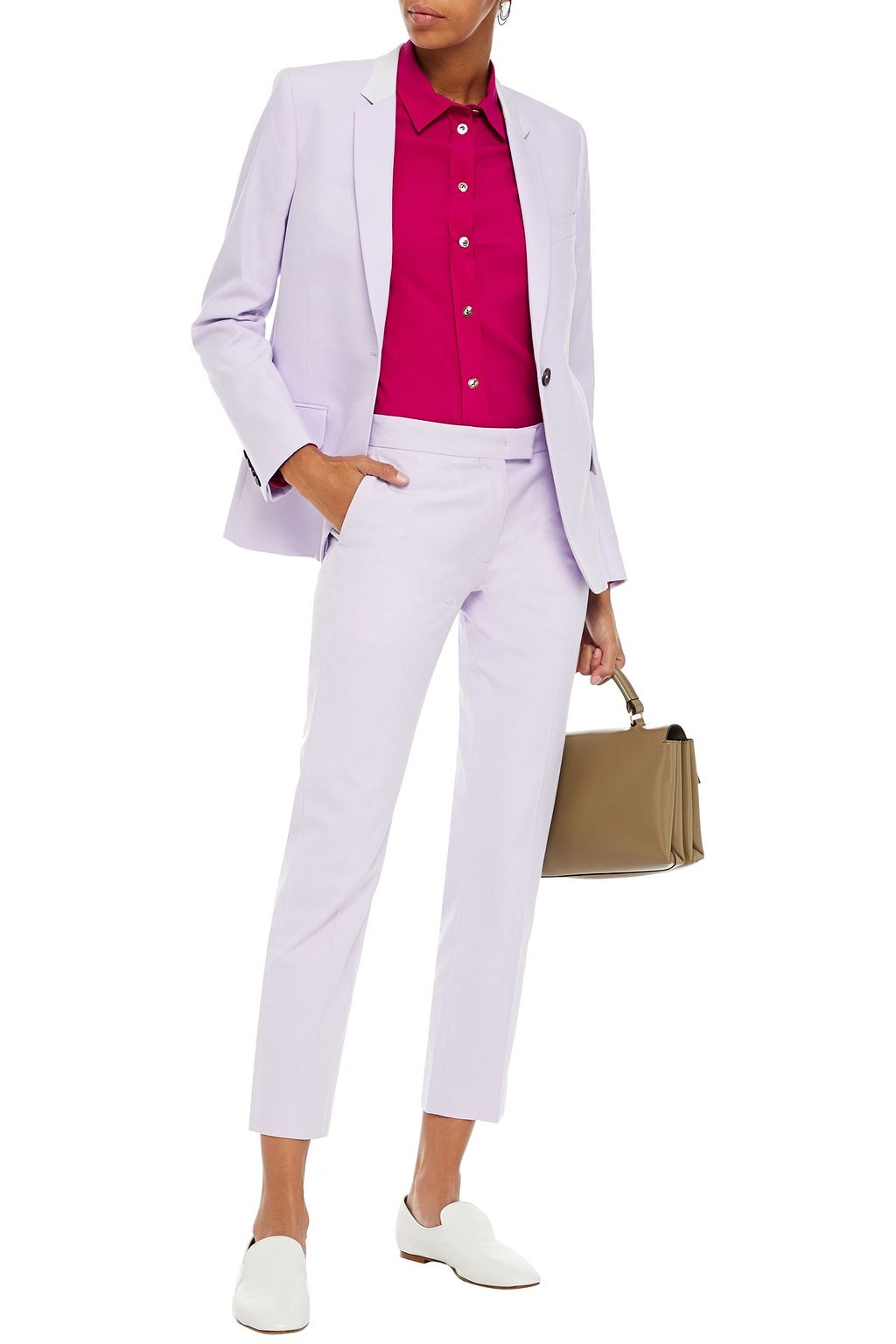 PS PAUL SMITH Cropped cotton-blend twill slim-leg pants