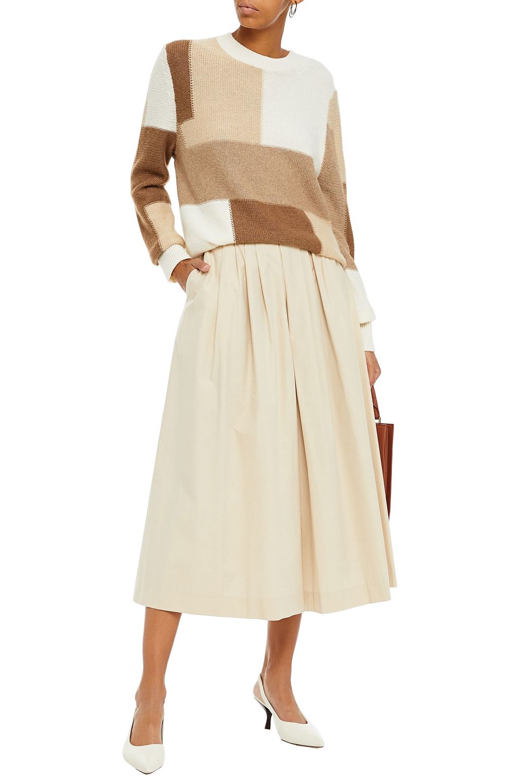 PS PAUL SMITH Pleated cotton-blend twill culottes