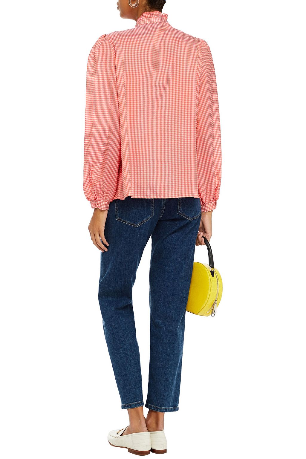 PS PAUL SMITH Ruffled gingham seersucker shirt